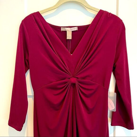 Forever 21 V-Neck MINI Stretch Dress Burgundy Wine Women’s Small (S) NWT - Picture 8 of 11